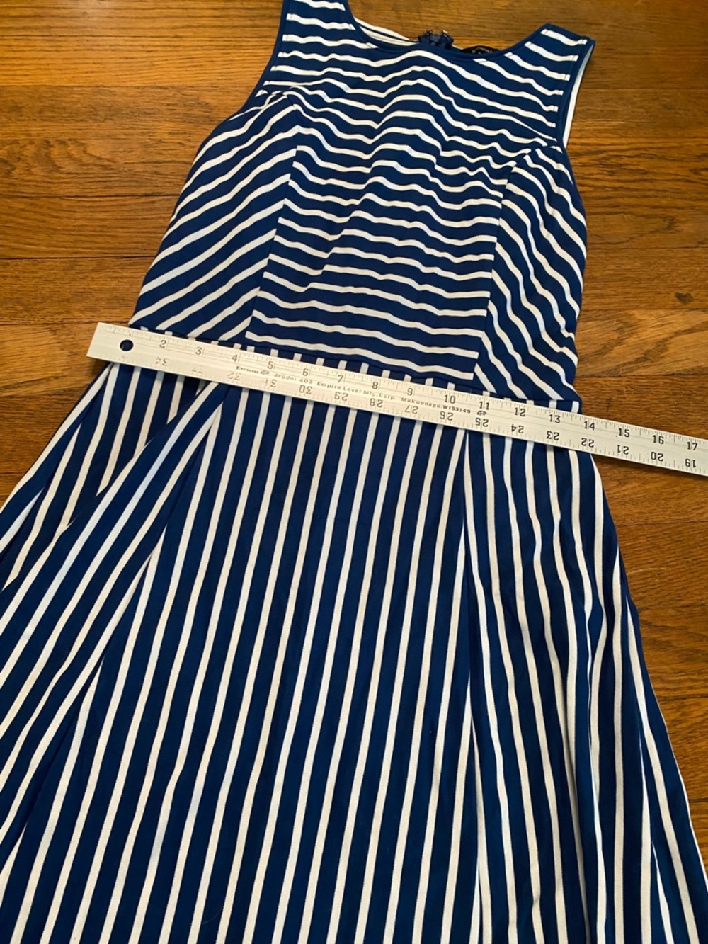 Banana Republic Blue White Striped Sleeveless Dress Size 6 Fit Flare - Picture 9 of 9